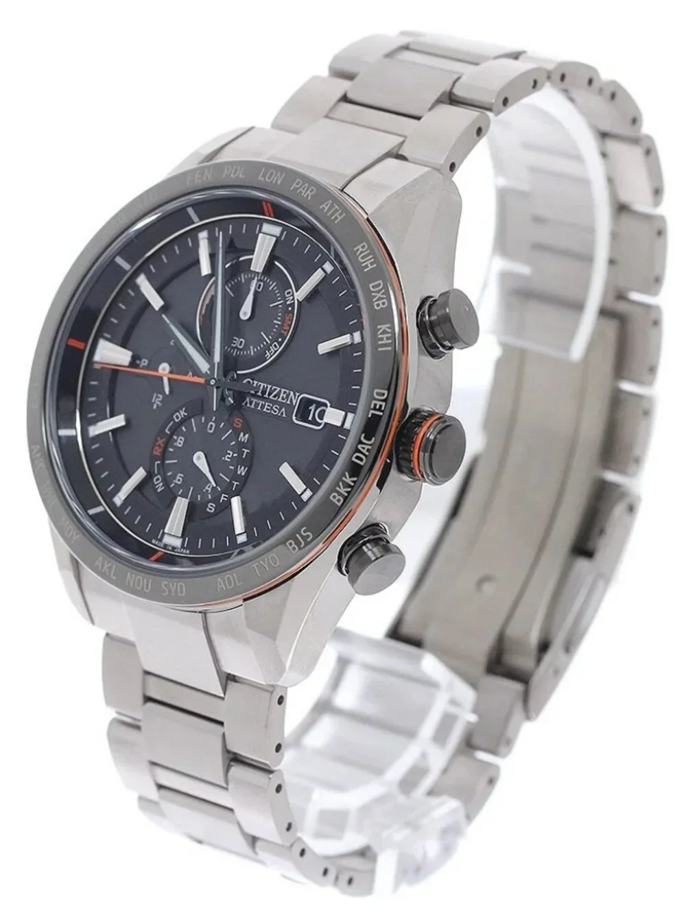 CITIZEN Atessa Actline AT8189-61E Eco Drive Solar Powered Radio Men's _971352